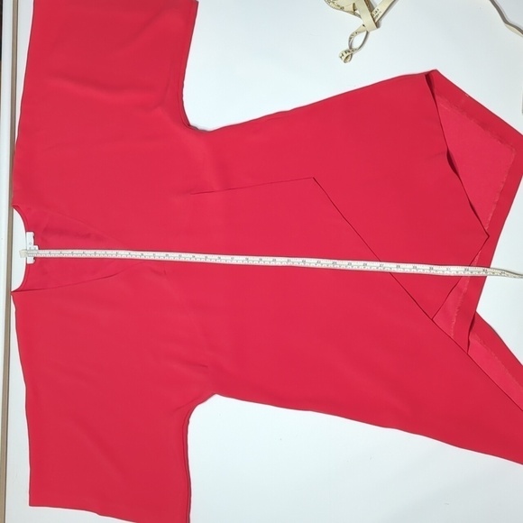 Iro Womens Dress Ekima Asymmetrical Crepe Mini Poppy Red Short Sleeve Size 6 - Picture 7 of 16